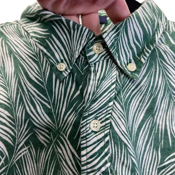 J.Crew linen cotton xl Tropical Hawaiian Down Shirt - Cotton, Short Sleeves - Picture 11 of 14